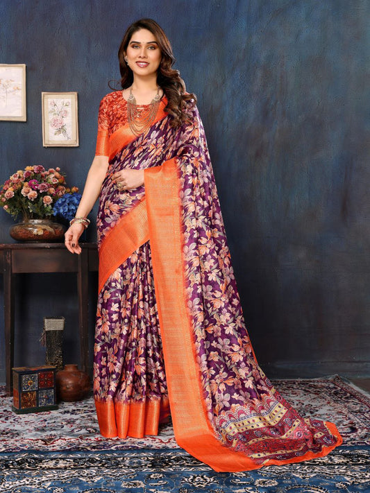 Aura Banarasi Cotton Silk Saree