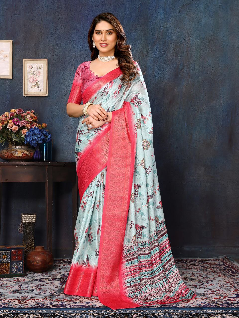 Aura Banarasi Cotton Silk Saree