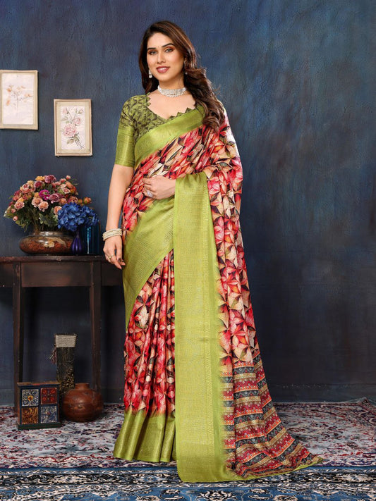 Aura Banarasi Cotton Silk Saree