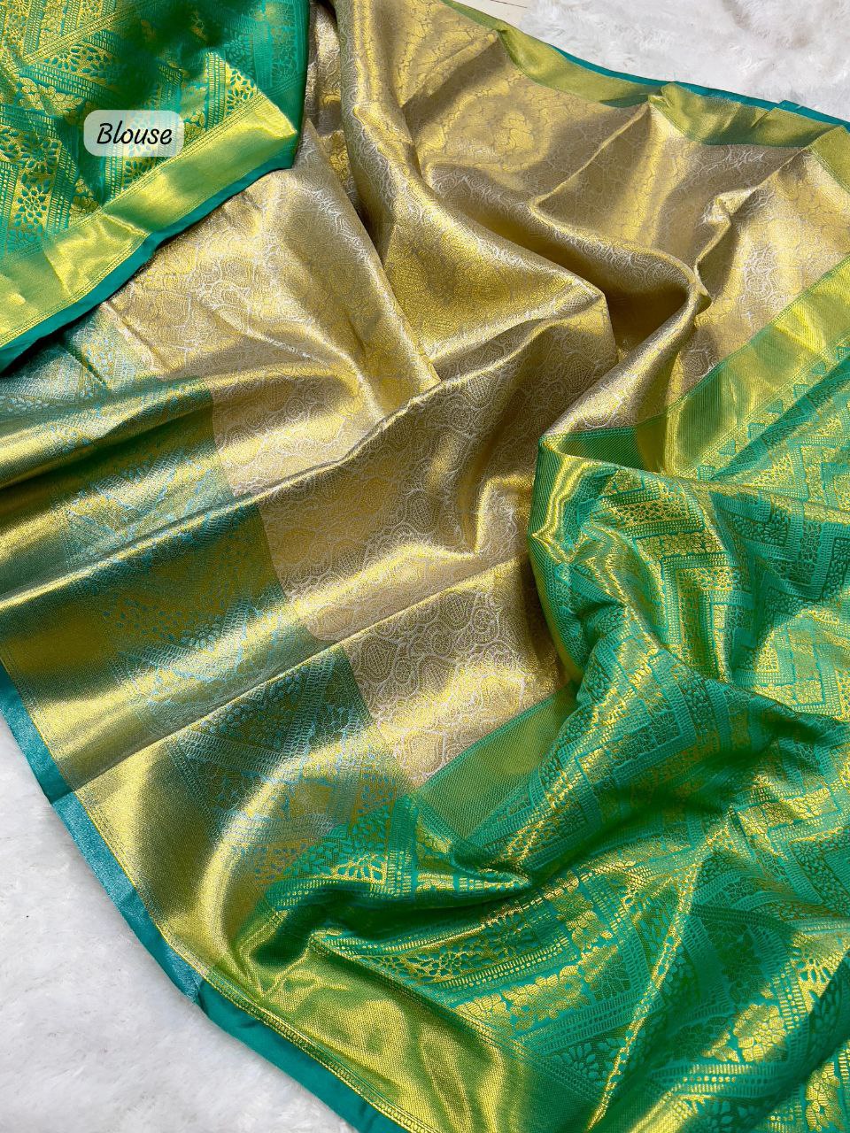 Banarasi Handloom Golden Tissue Silk Saree