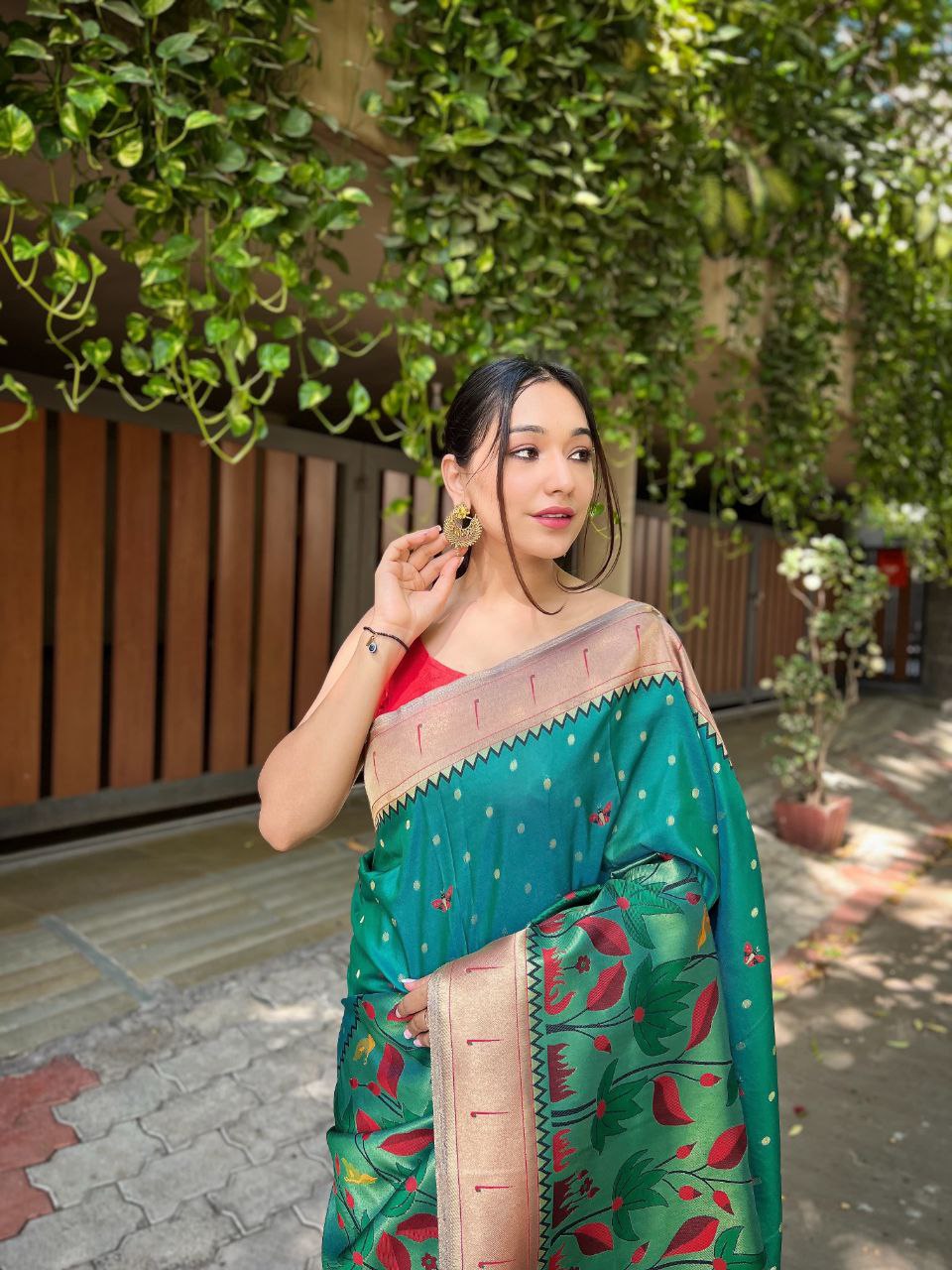 Rama Banarasi Paithani Silk Saree