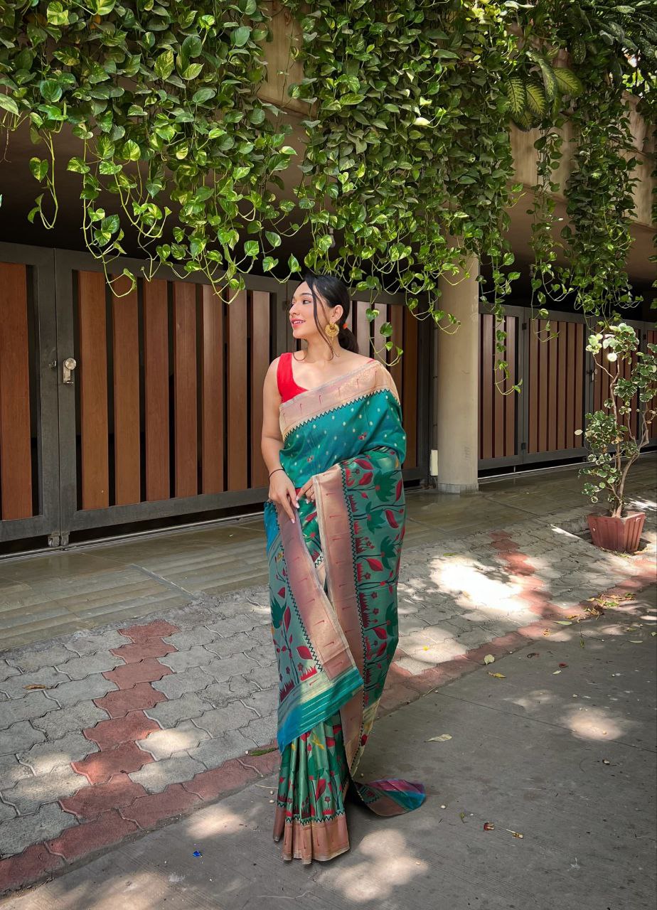 Rama Banarasi Paithani Silk Saree