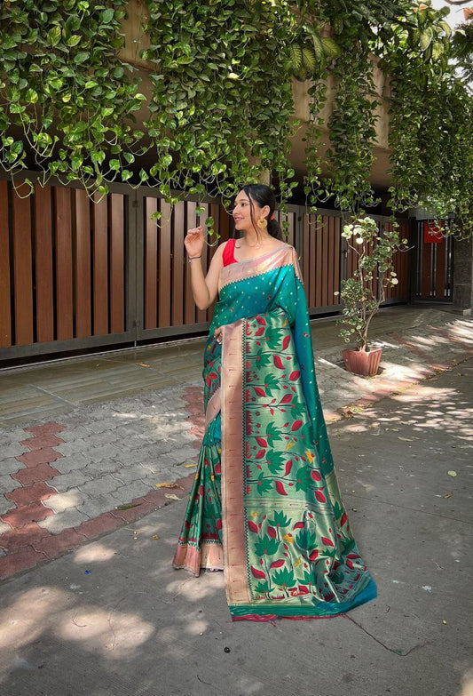 Rama Banarasi Paithani Silk Saree