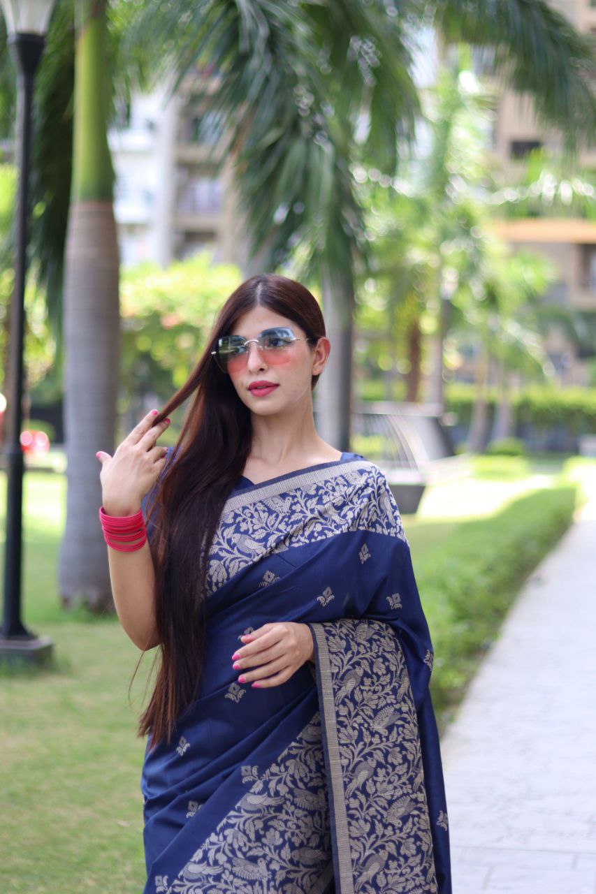 Navy Blue Color Banglori Handloom Raw Silk Saree, Rani Pink color Navy Blue Color Banglori Handloom Raw Silk sari for women,  Navy Blue Color Banglori Handloom Raw Silk saree for wedding, Saree, Saree for women, Saris, Sari for women, Sarees for women, Party wear sarees for women, Wedding wear saree for women, Bollywood saree for women, Heavy saree for women, Sarees for wedding