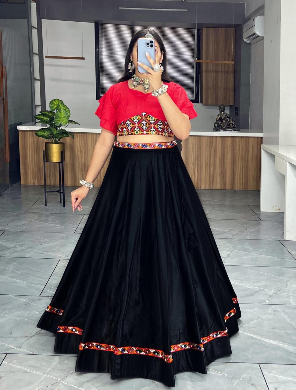 Black Designer Navaratri Wear Lehenga Choli