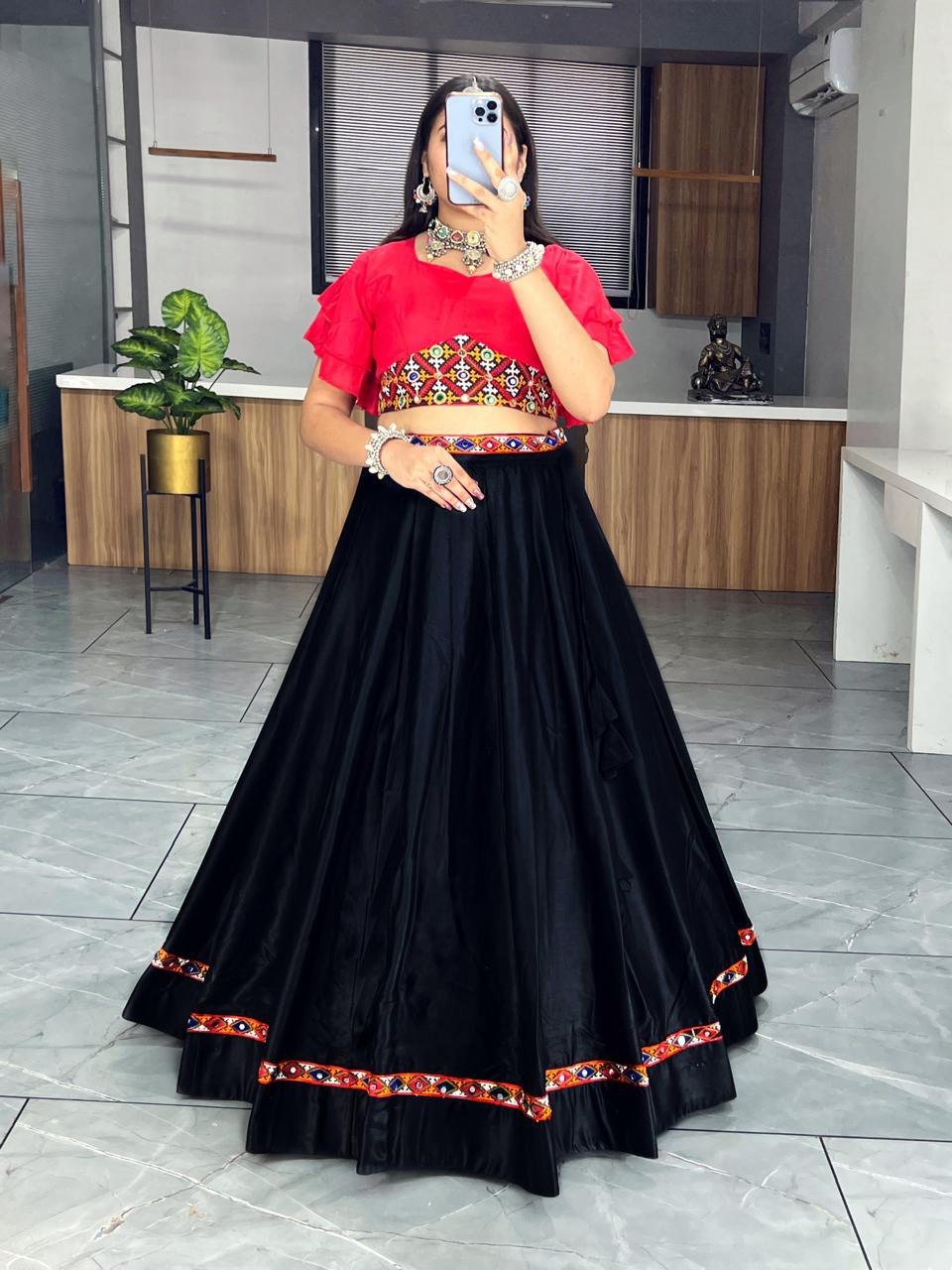 Black Designer Navaratri Wear Lehenga Choli