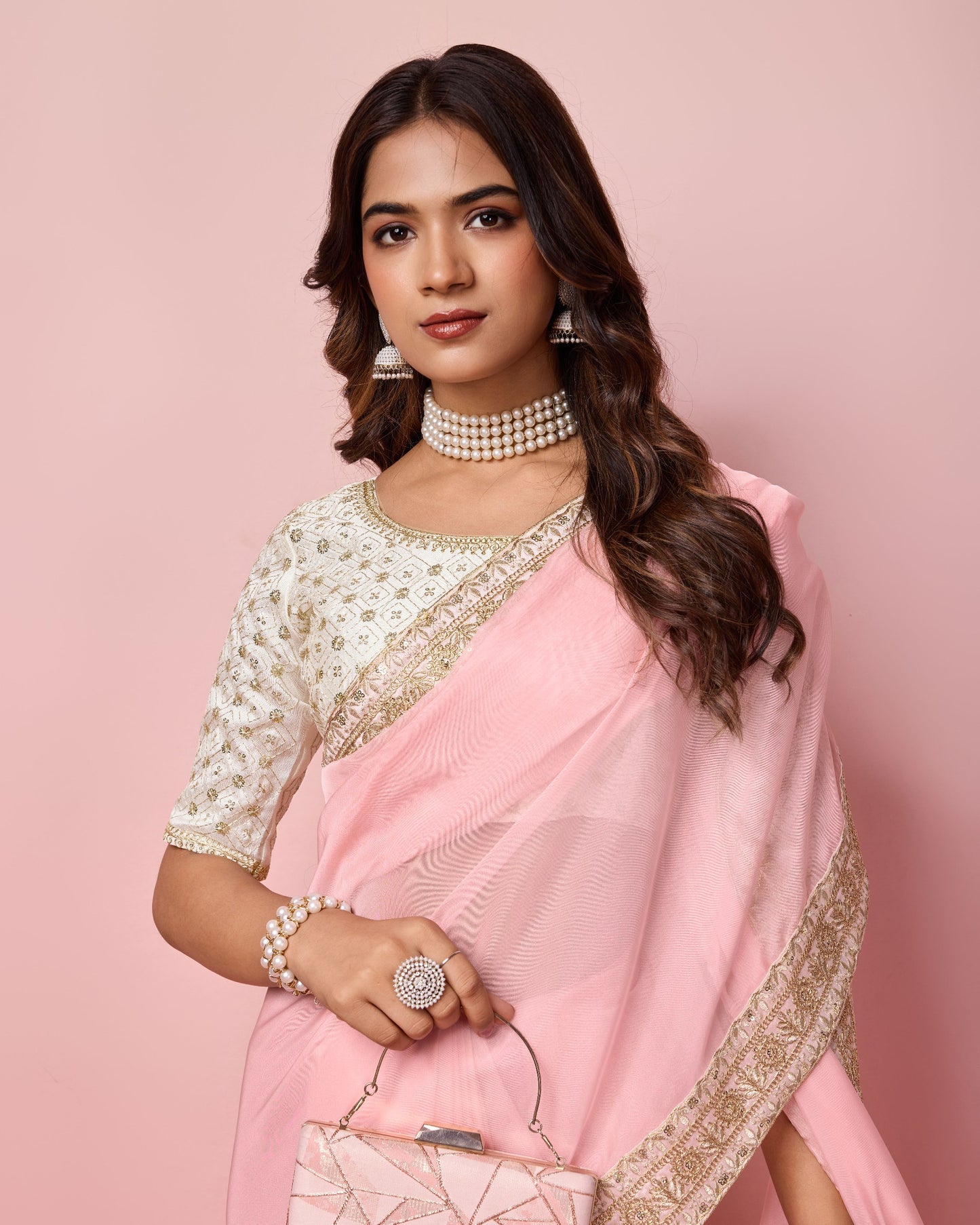 Pink Designerr Taby Silk Organza Saree