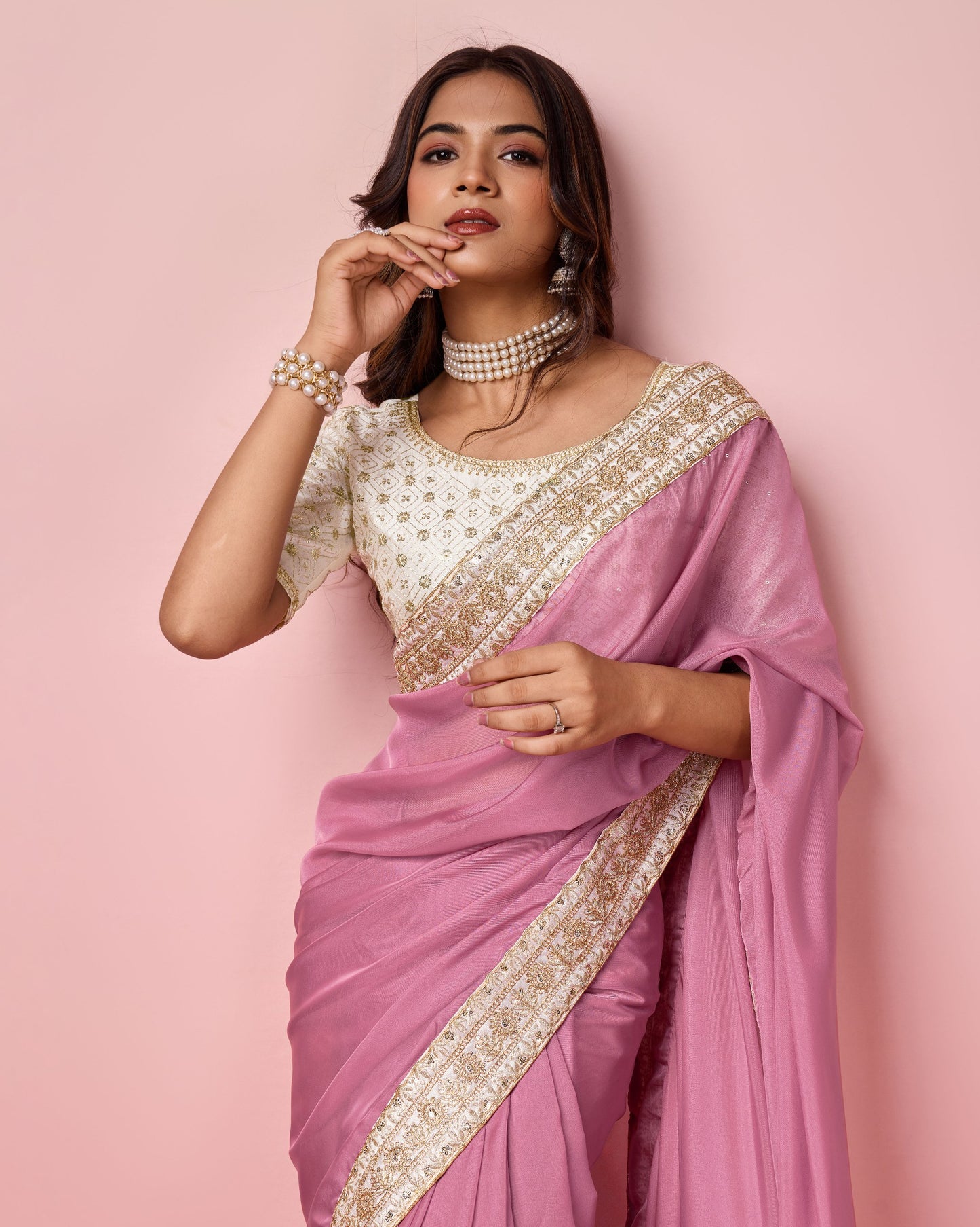 Magenta Designerr Taby Silk Organza Saree