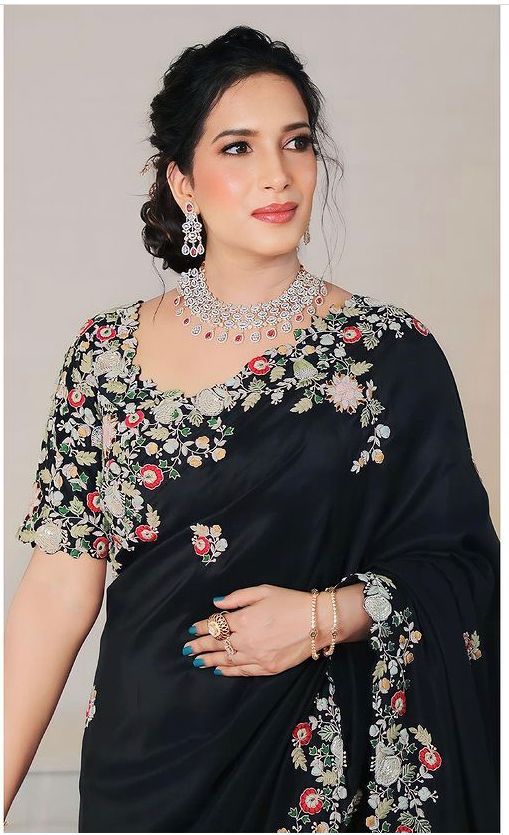 Black Party Wear Georgette Saree