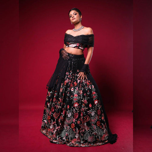 Black Party Wear Lehenga Choli