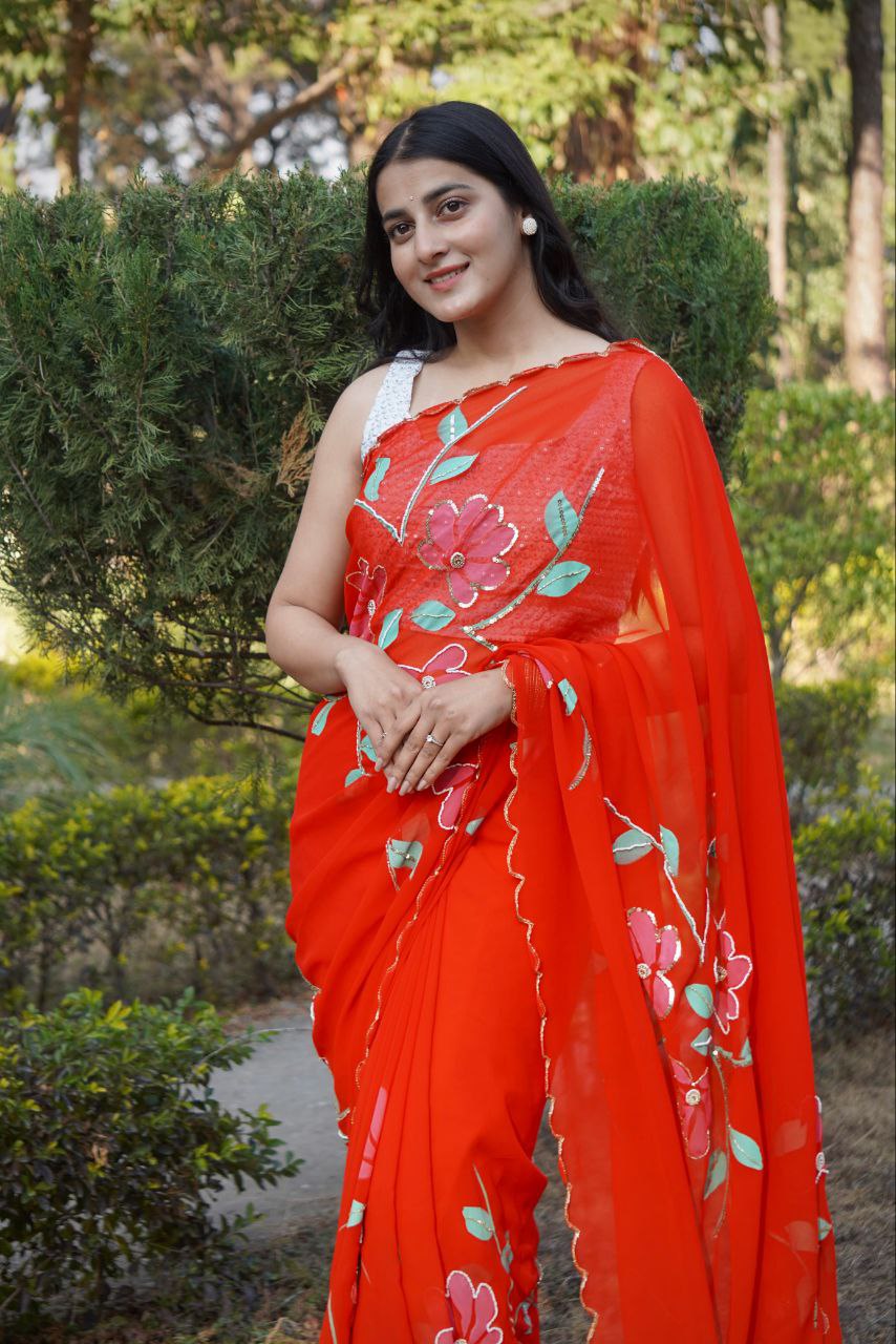 Designer Party Wear Georgette Saree