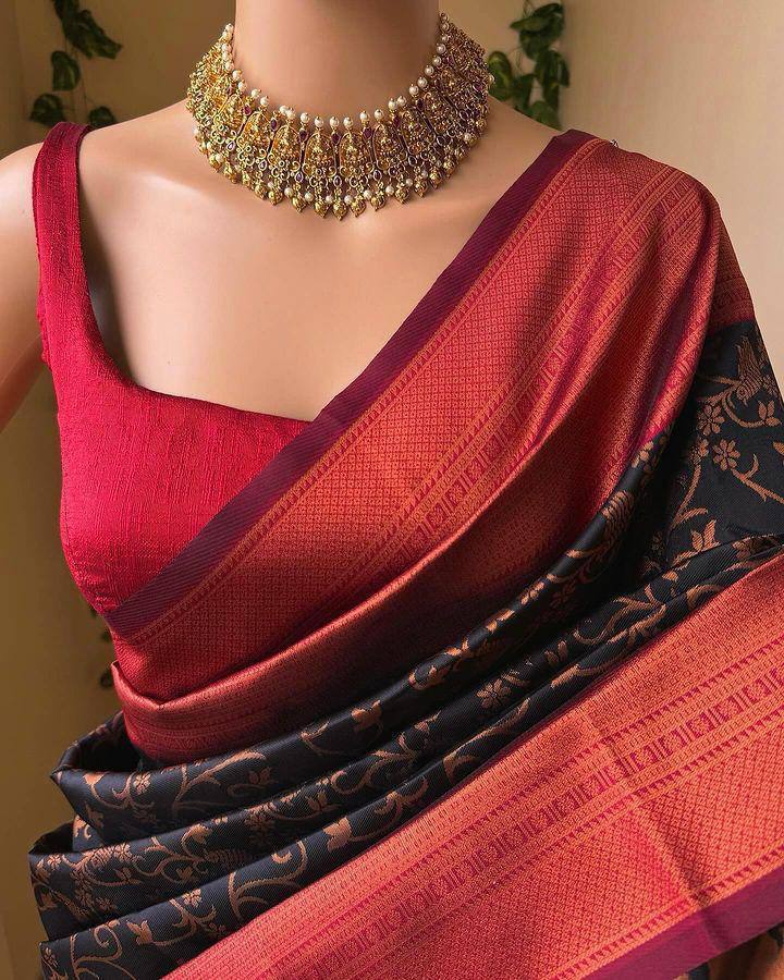 Black Wedding Wear Banarasi Saree