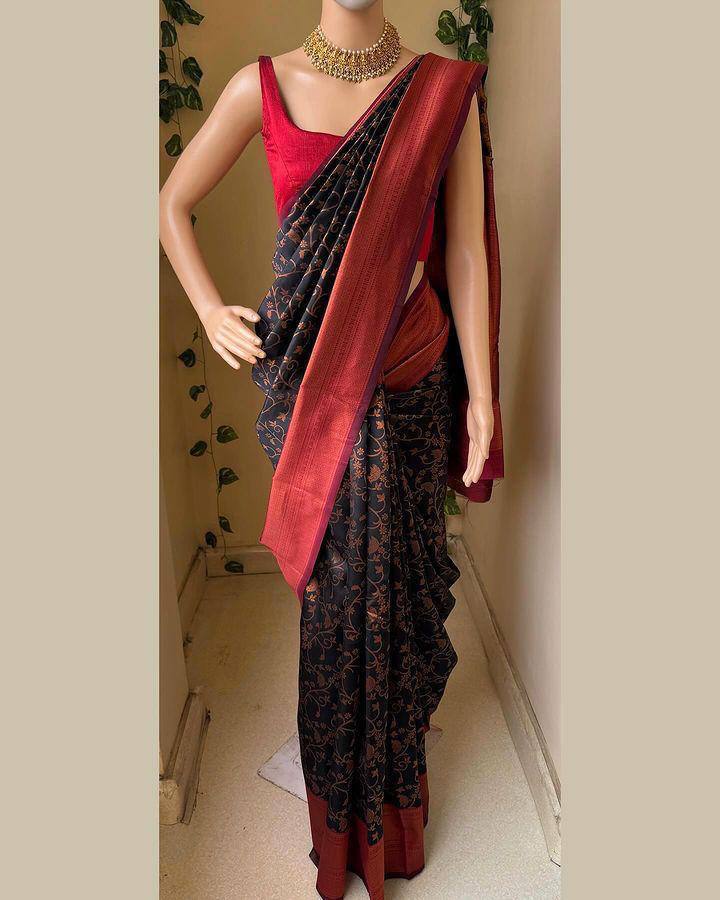 Black Wedding Wear Banarasi Saree