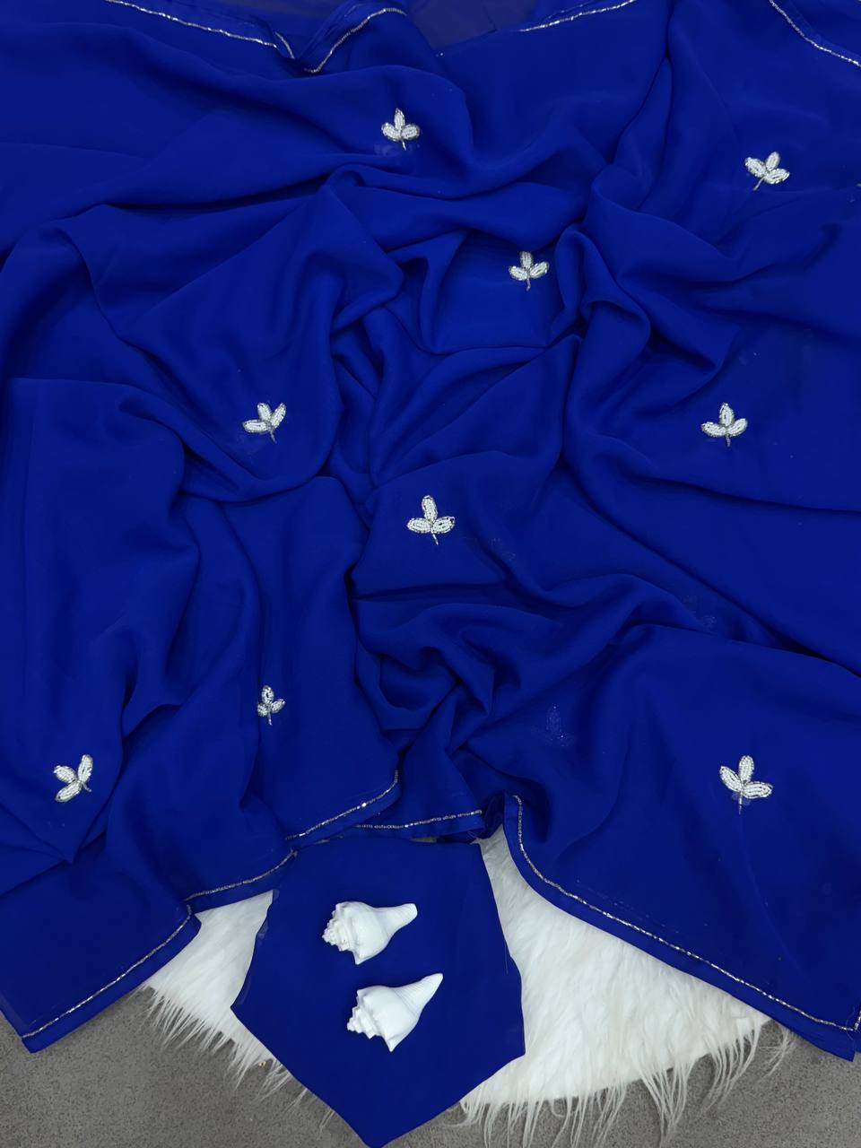 Blue Designer Soft Georgette Saree