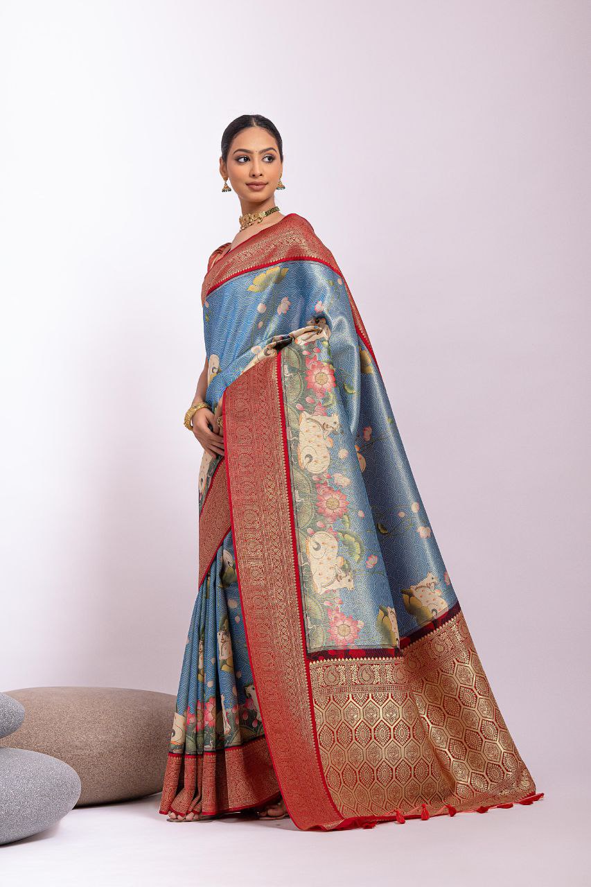 Blue Wedding Wear Kanjivaram Silk Saree