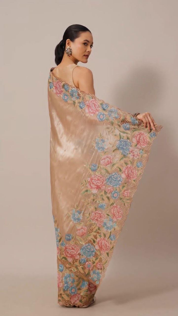 Bollywood Style JimmyChoo Organza Tissue Saree