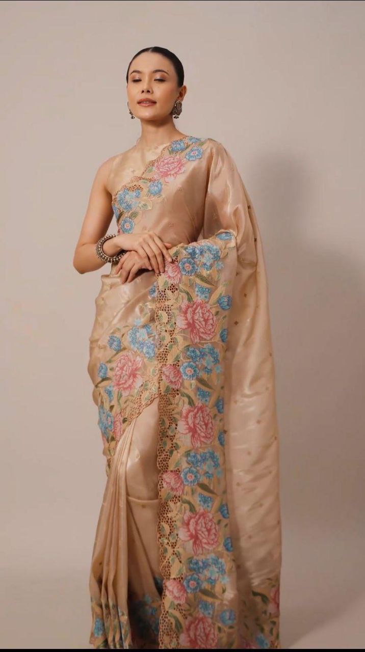 Bollywood Style JimmyChoo Organza Tissue Saree