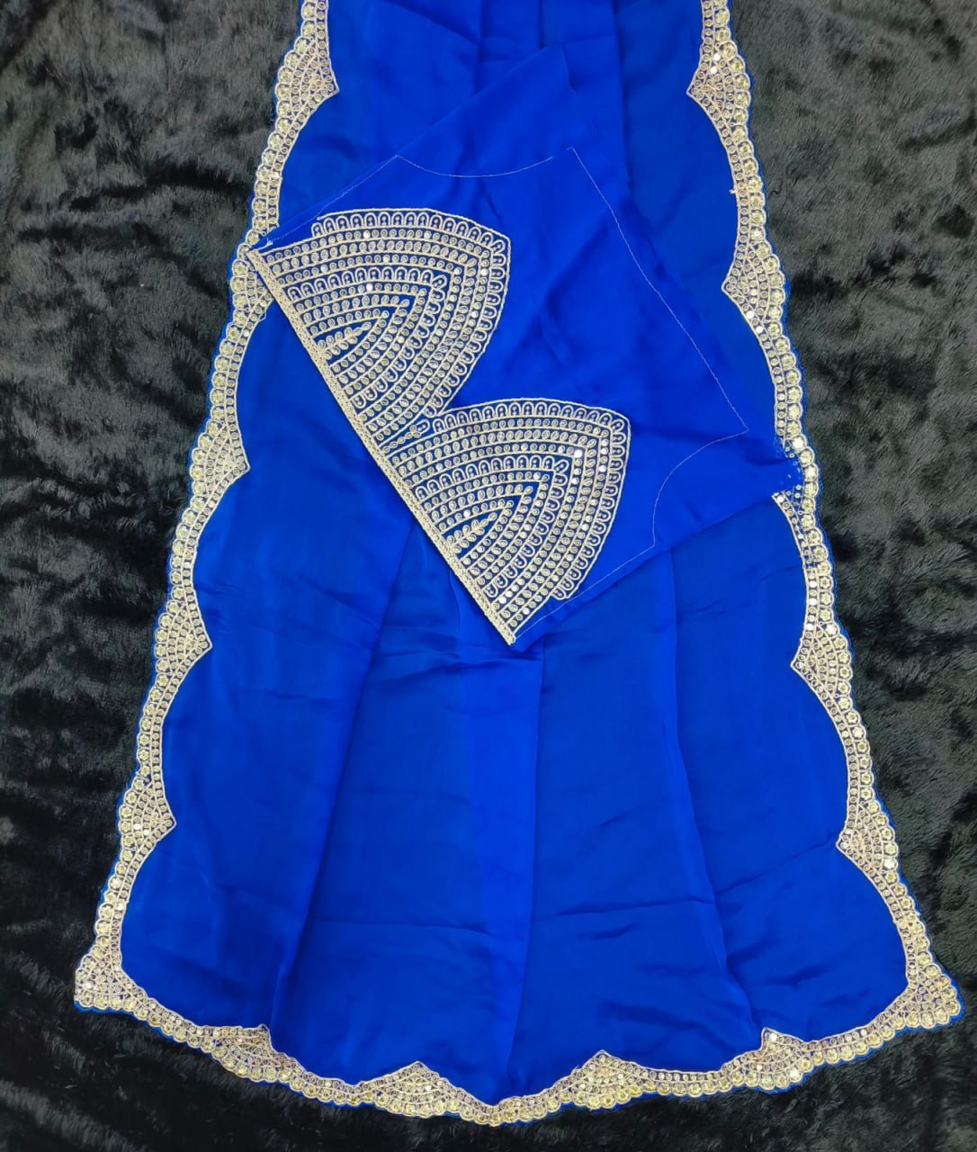 Bollywood Style Royal Blue Vichitra Silk Saree