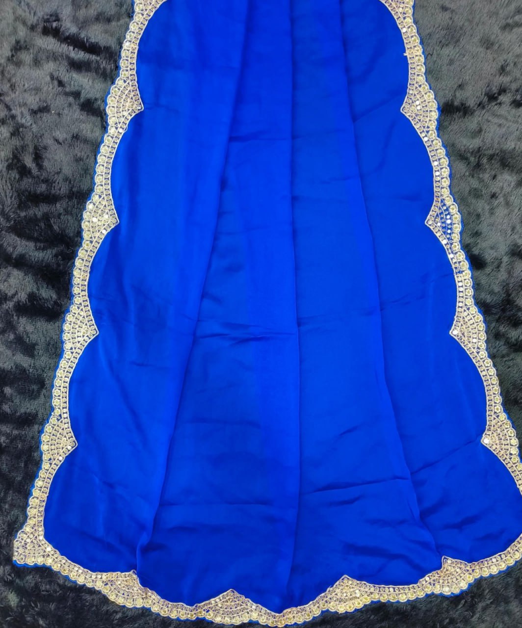 Bollywood Style Royal Blue Vichitra Silk Saree