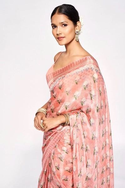 Bollywood Stylish Chinon Silk Saree