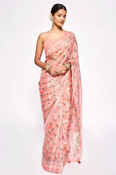 Bollywood Stylish Chinon Silk Saree