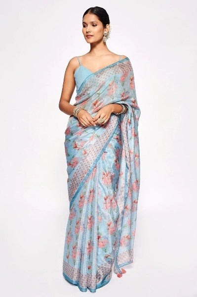 Bollywood Stylish Chinon Silk Saree