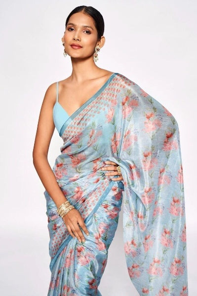 Bollywood Stylish Chinon Silk Saree