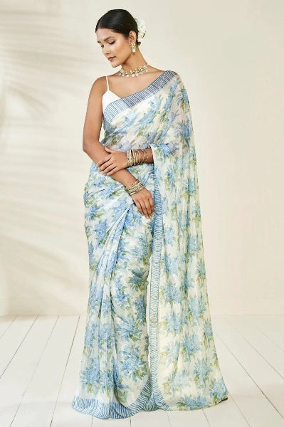 Bollywood Stylish Chinon Silk Saree