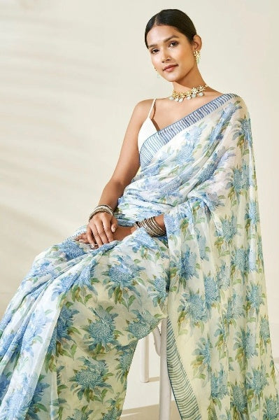 Bollywood Stylish Chinon Silk Saree