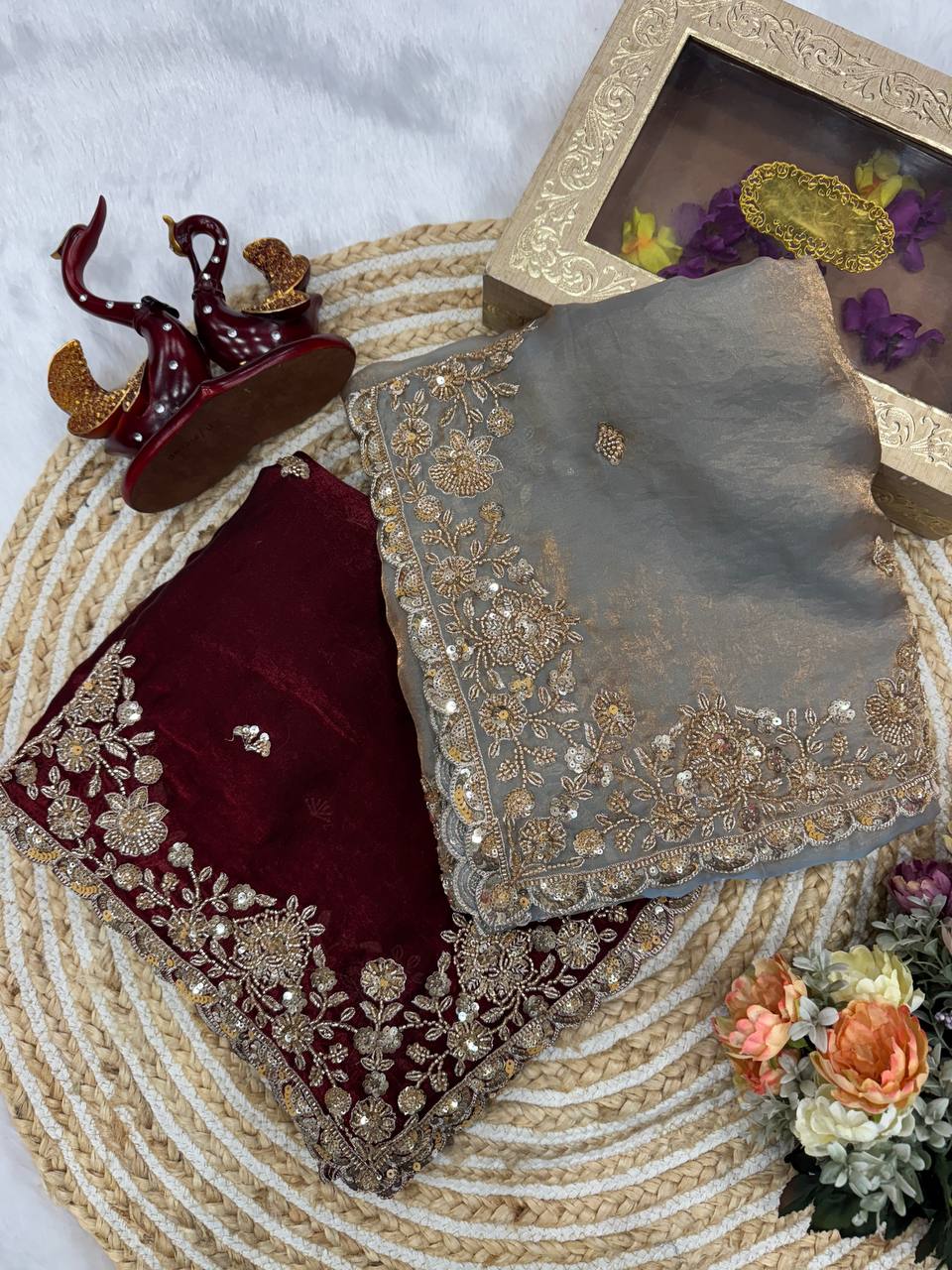 Gray Space Silk Saree
