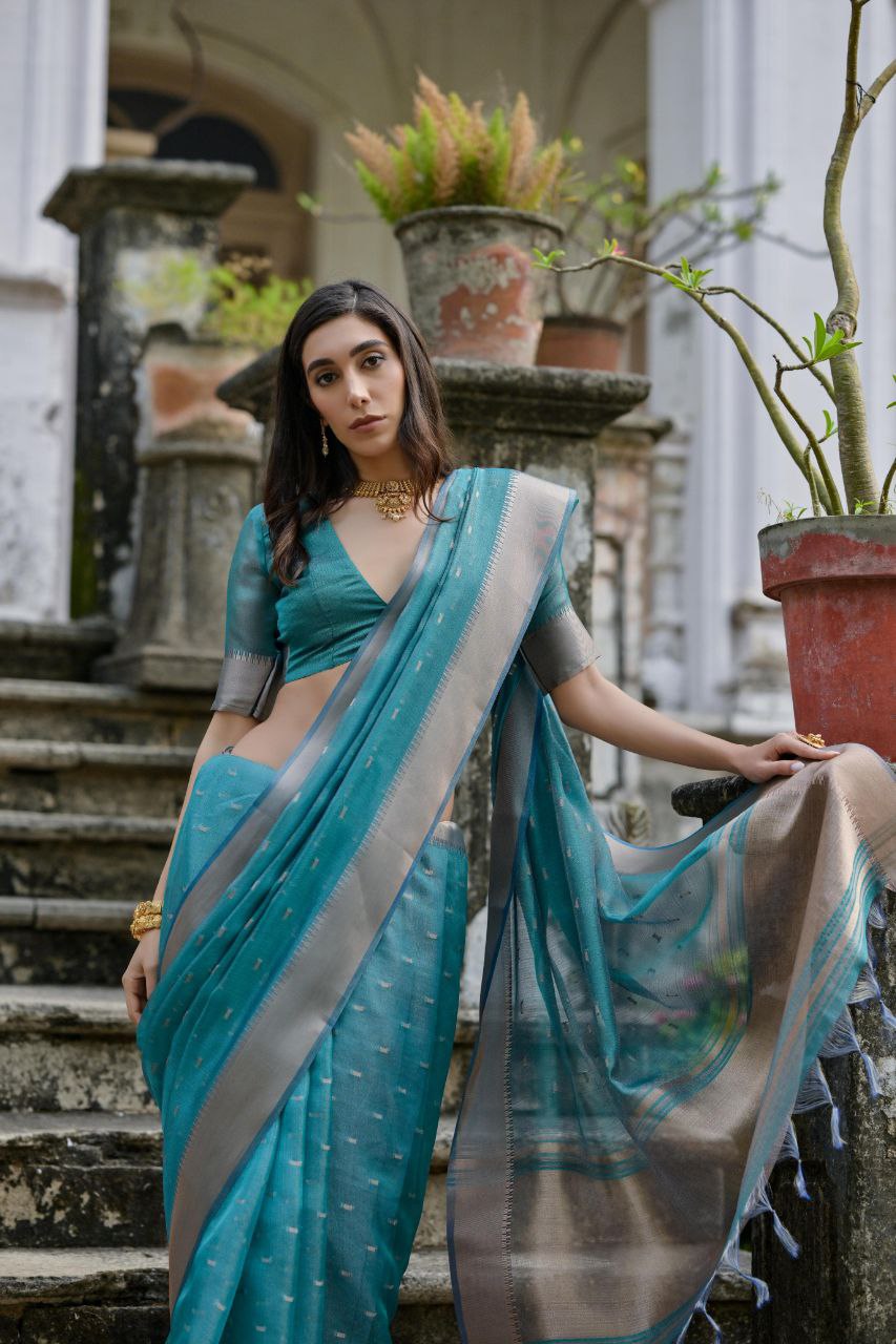 Deep Sea Green Traditional Kalyani Silk Saree