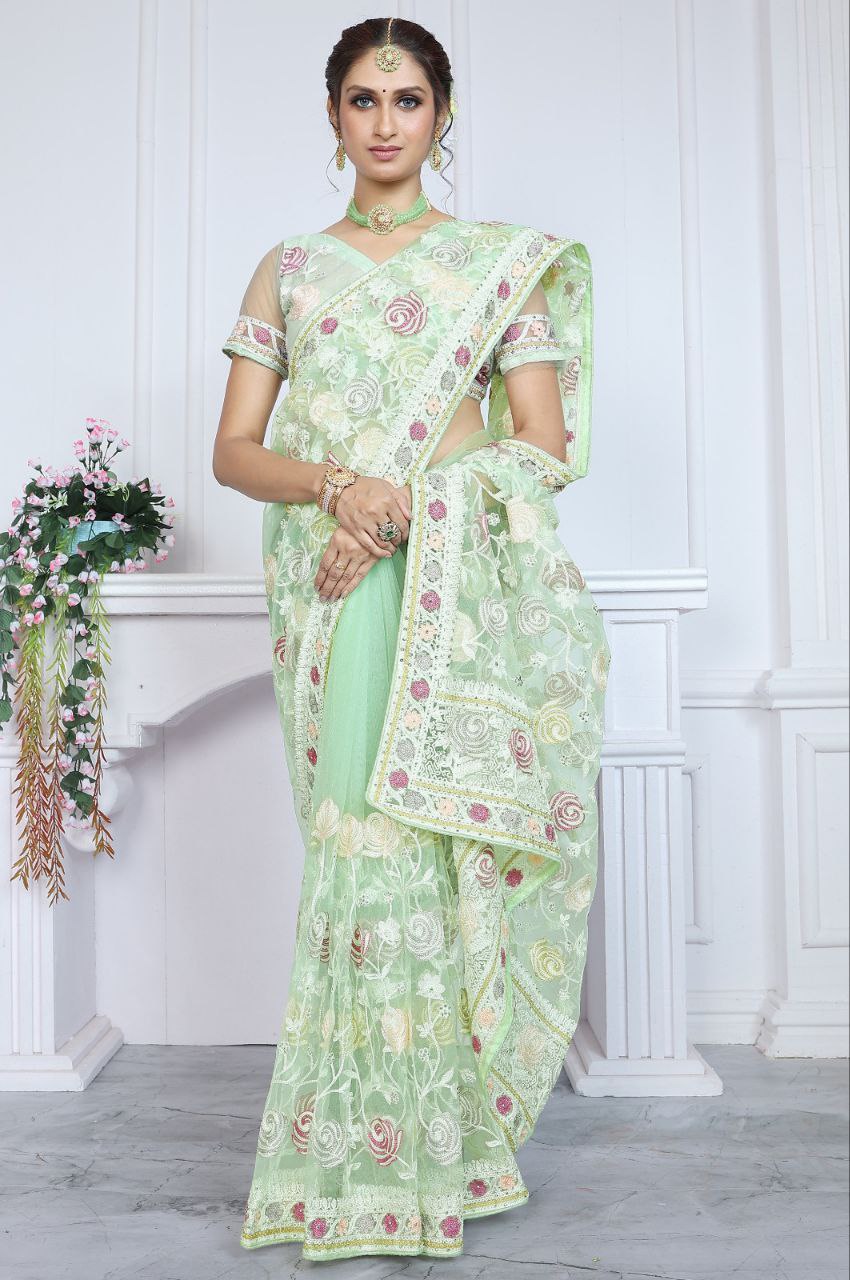 Desiger Butterfly Net Saree