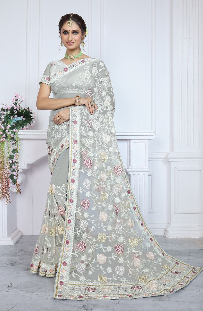 Desiger Butterfly Net Saree