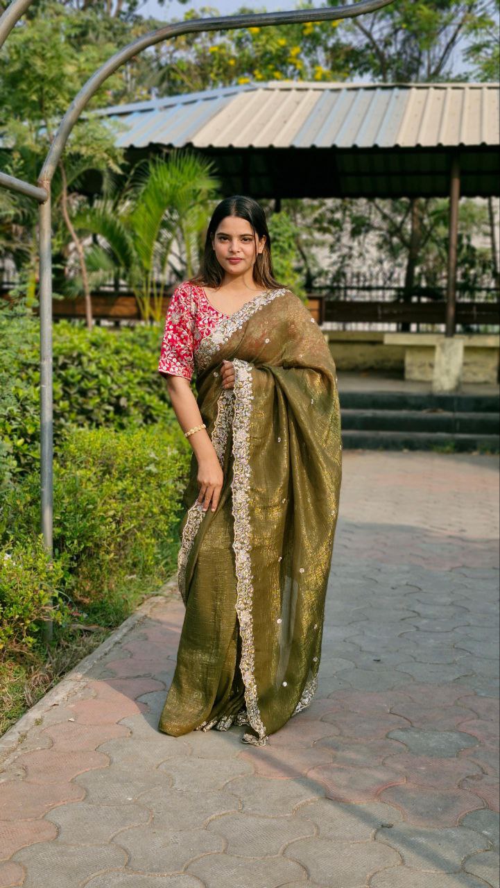 Designer Candy Crush Silk Saree