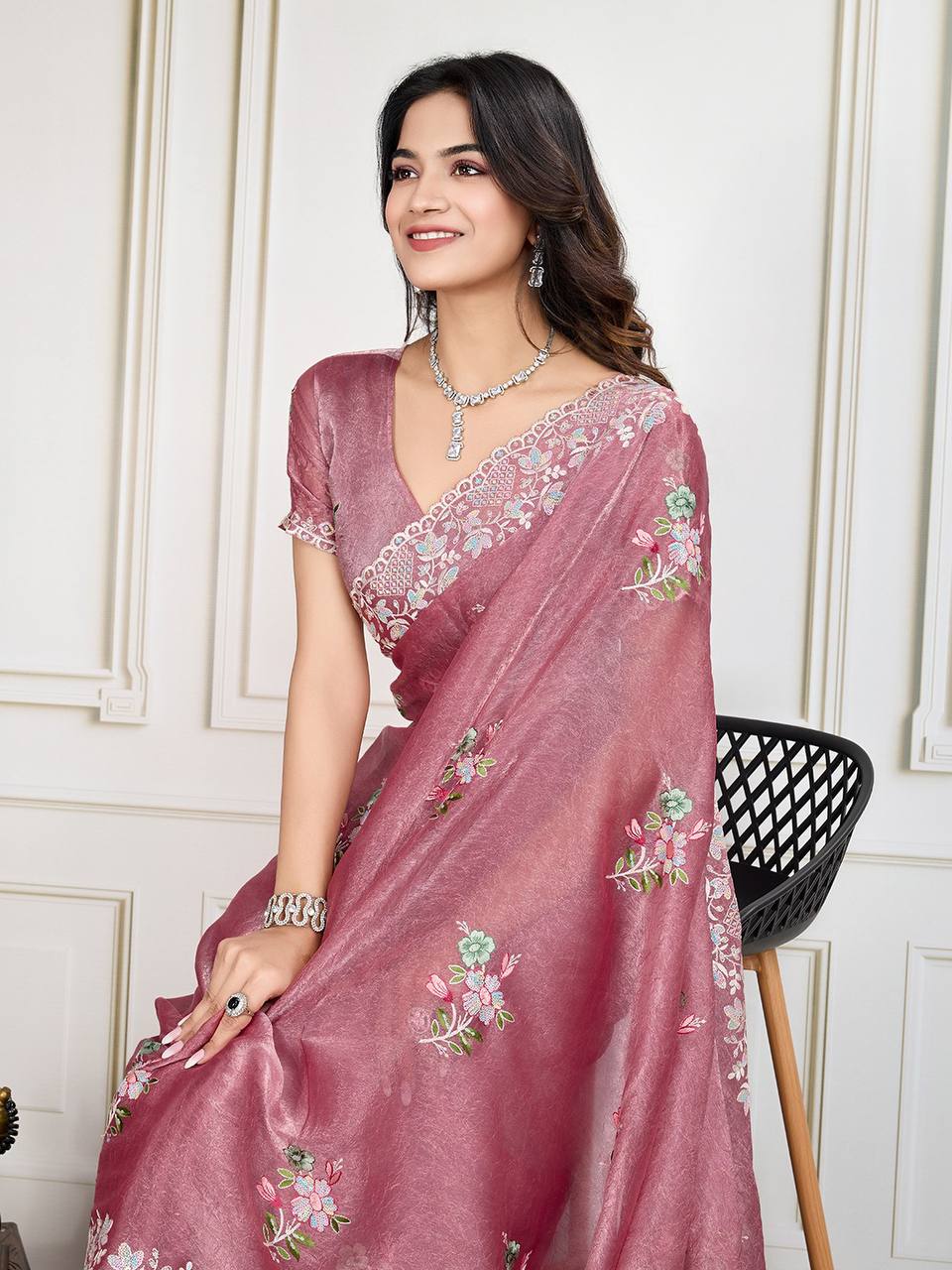 Designer Crunchy Silk Saree
