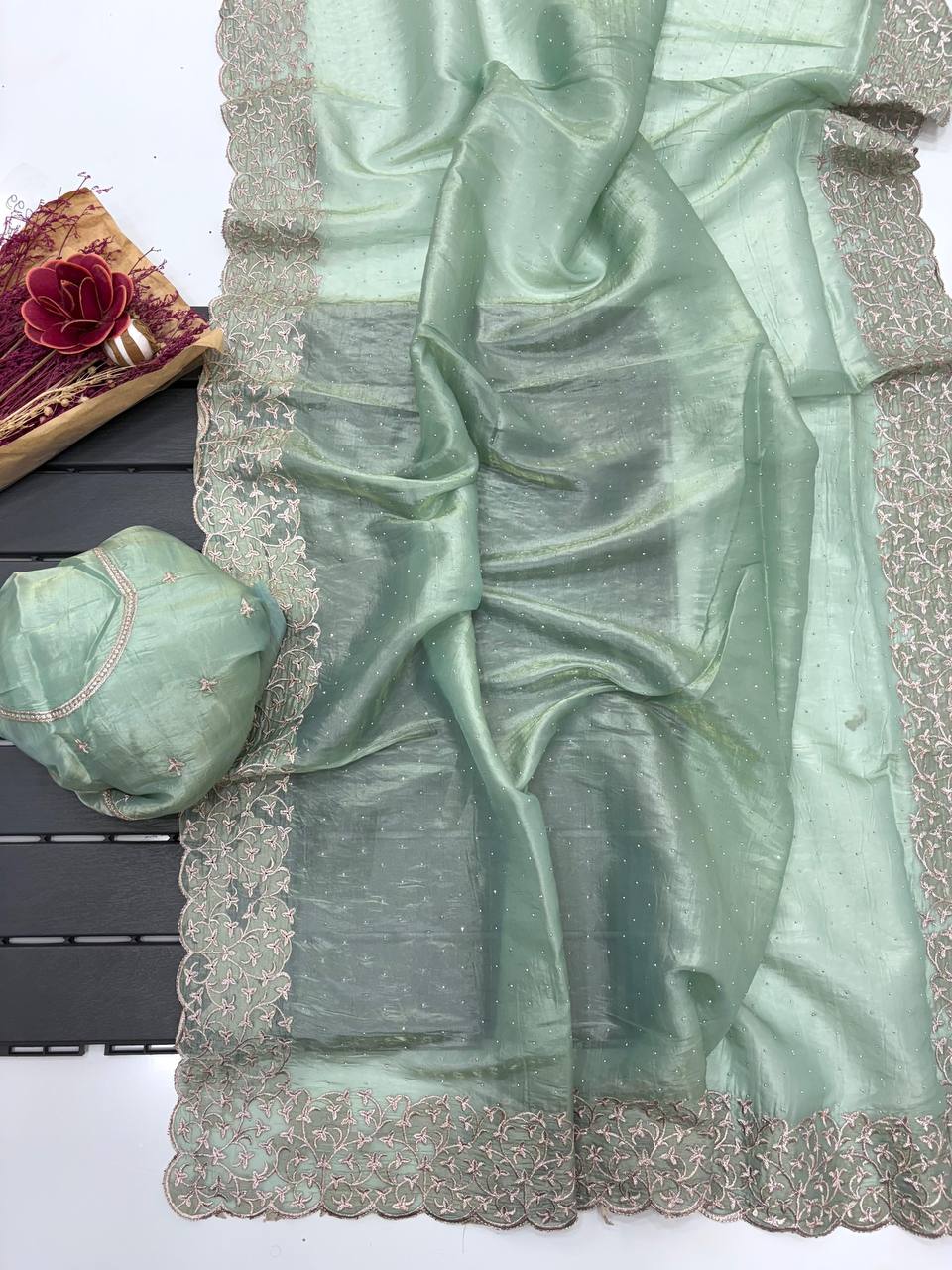 Designer Cunchy Silk Saree