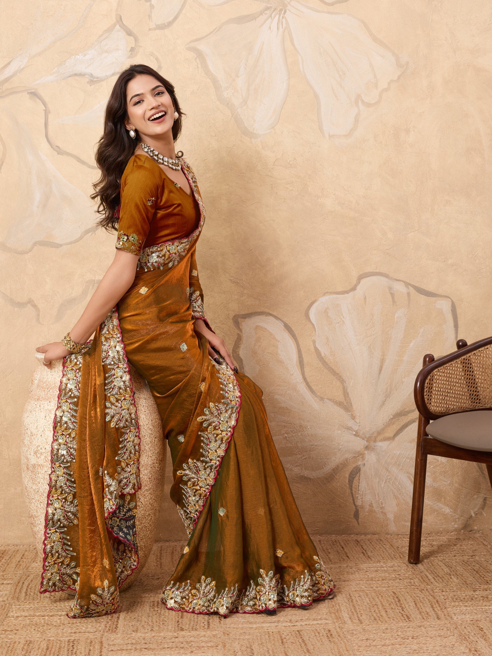 Designer Fandy Chiffon Silk Saree