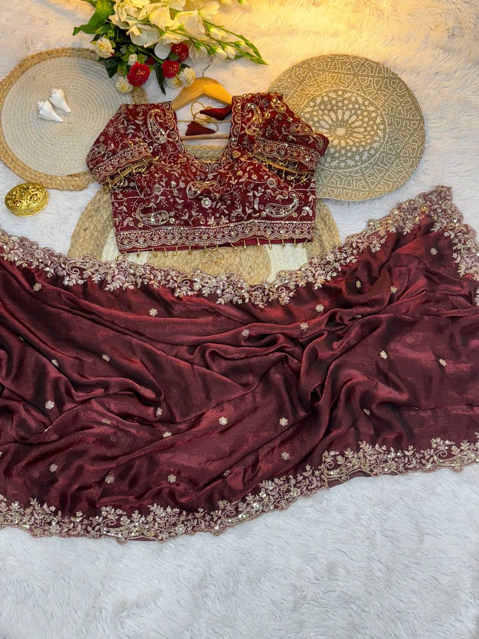 Designer Fendy Satin Saree