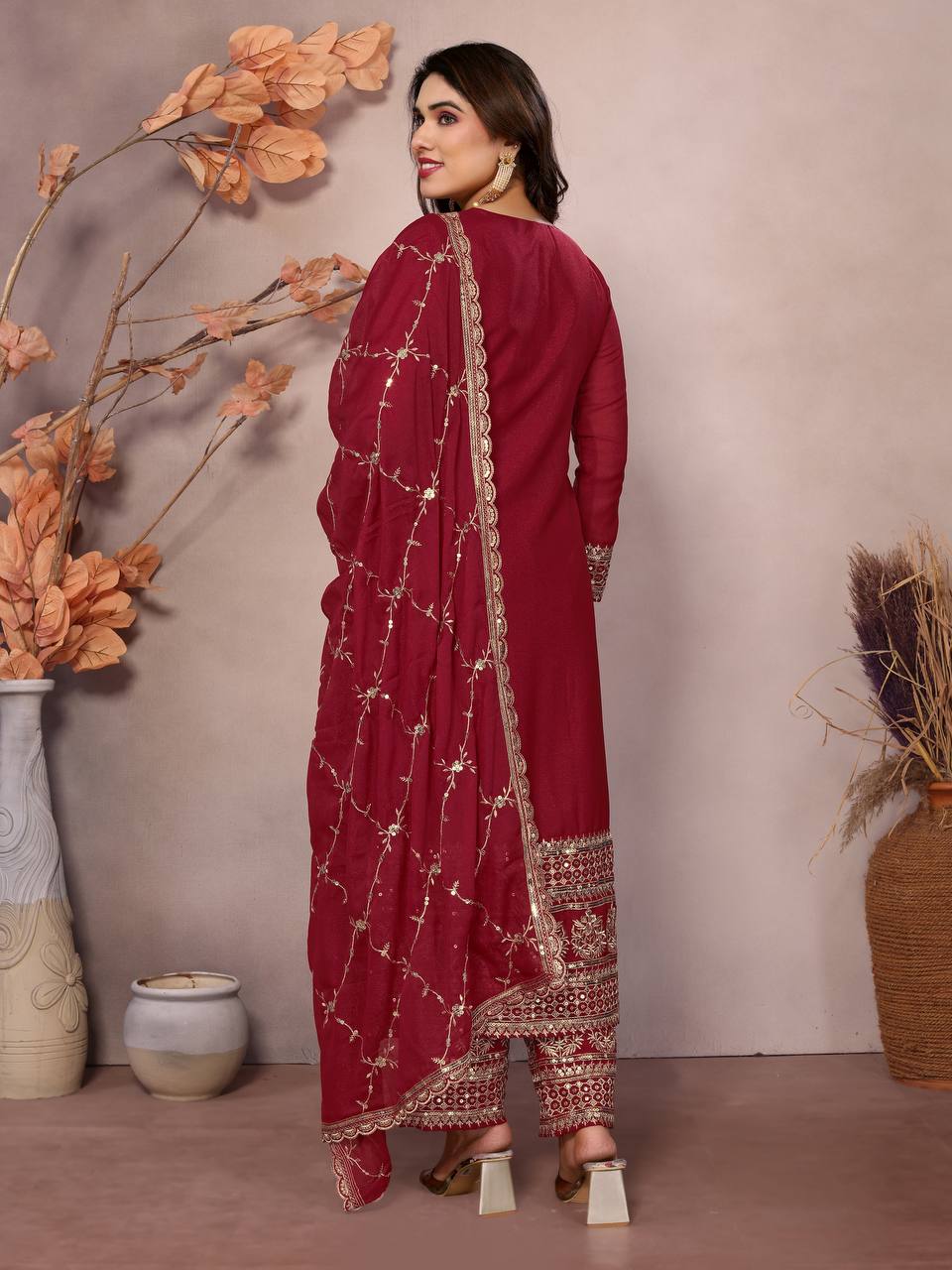 Designer Georgette Kurta Set With Dupatta