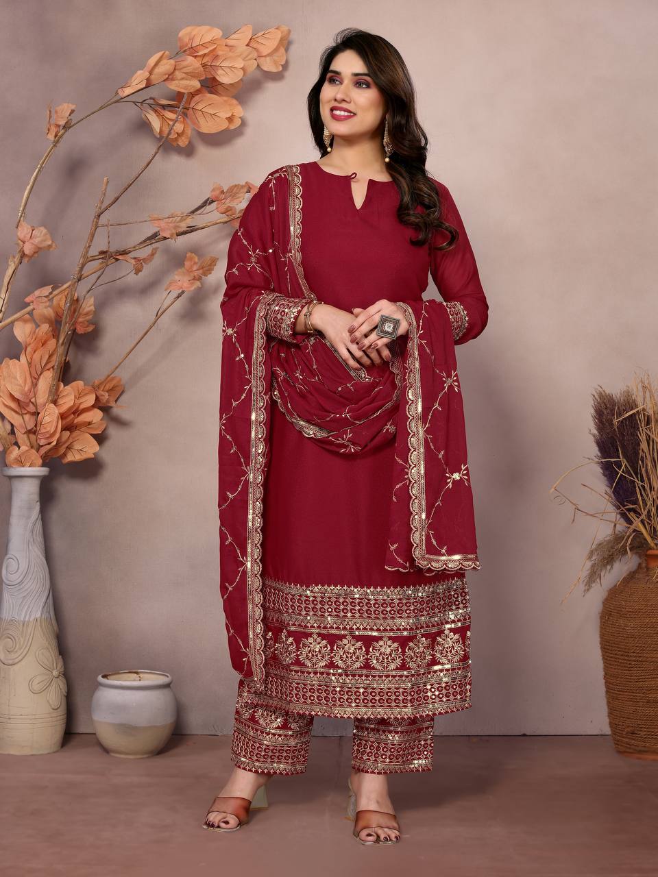 Designer Georgette Kurta Set With Dupatta