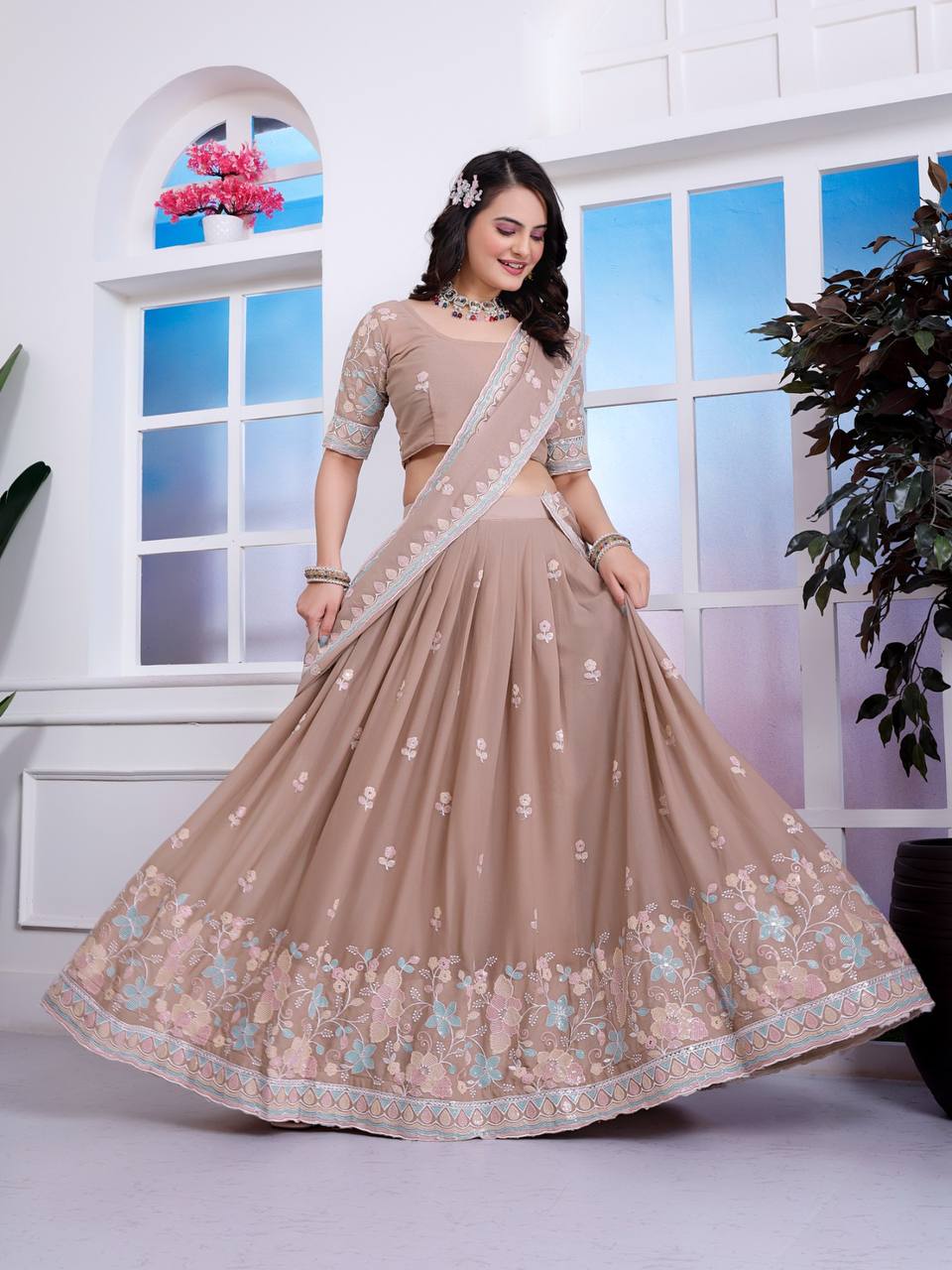 Designer Georgette Lehenga