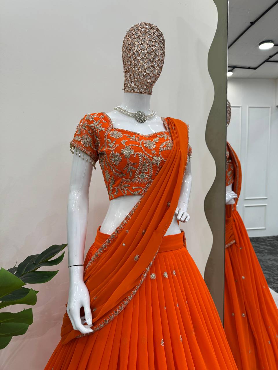 Designer Georgette Lehenga Saree