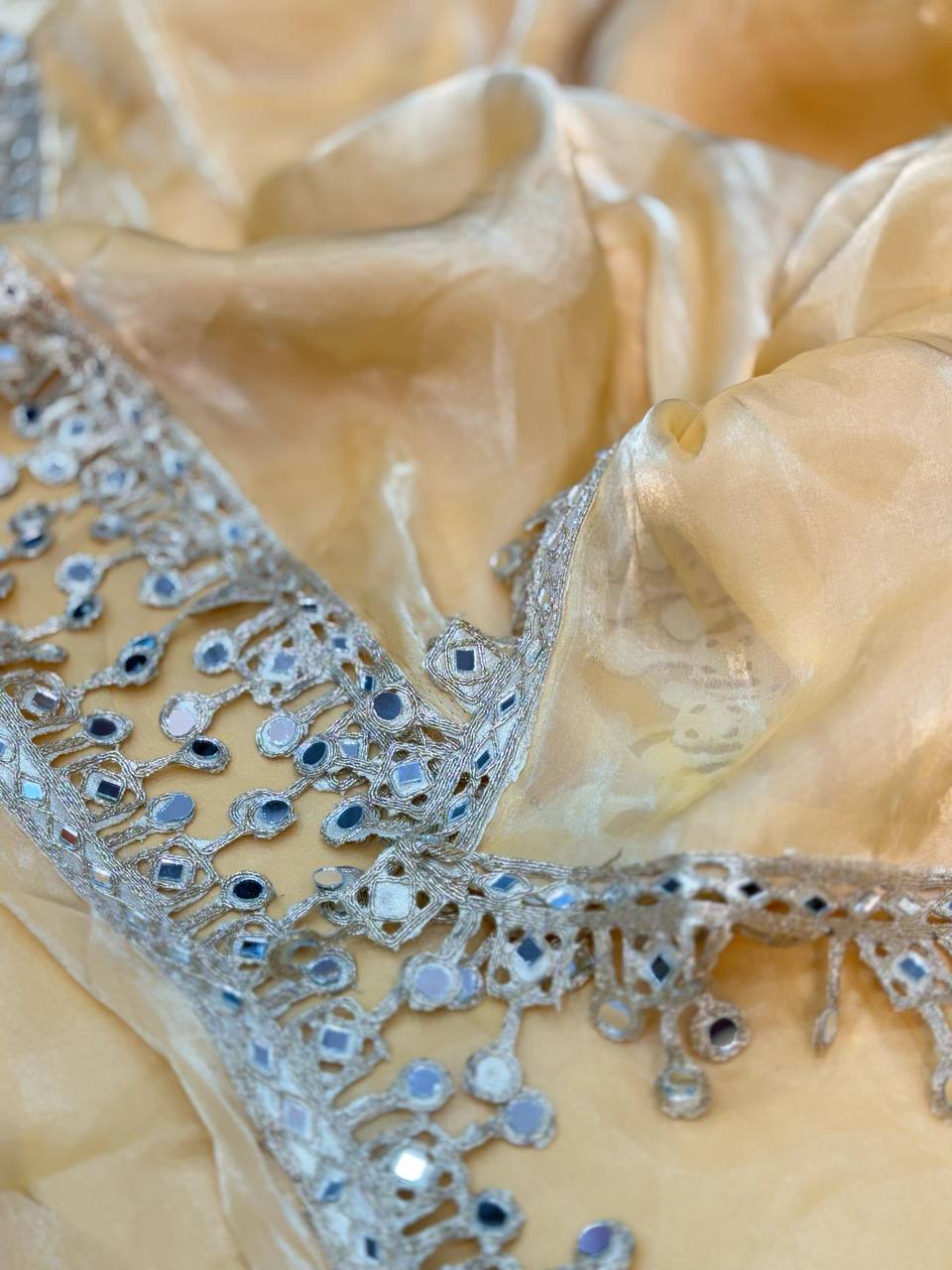 Designer Golden Tissue Silk Saree