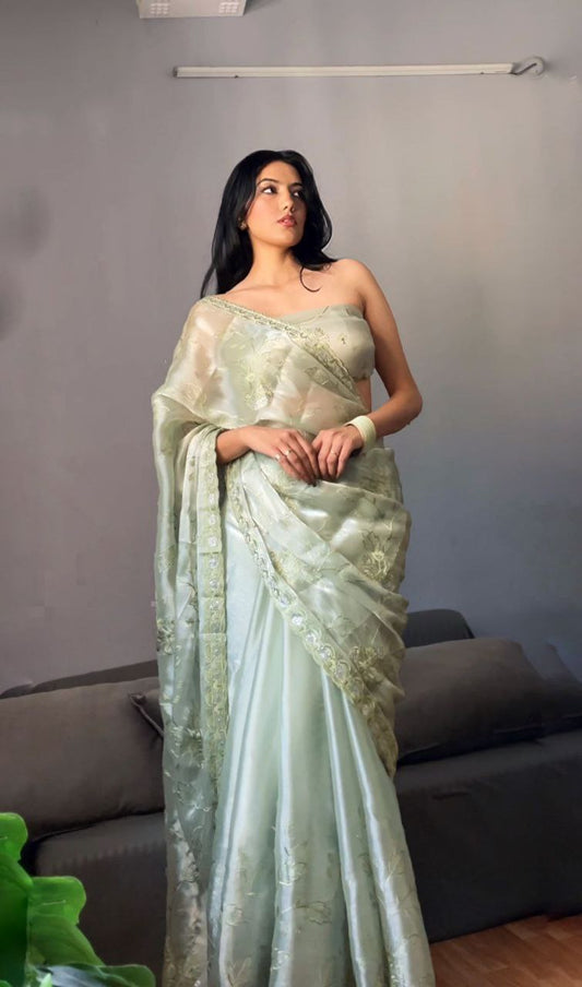 Designer Jimmy Choo Chiffon Silk Saree