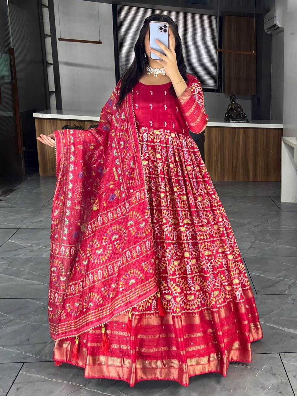 Shop Latest Red Wedding Wear Designer Gown Dress Online ME99