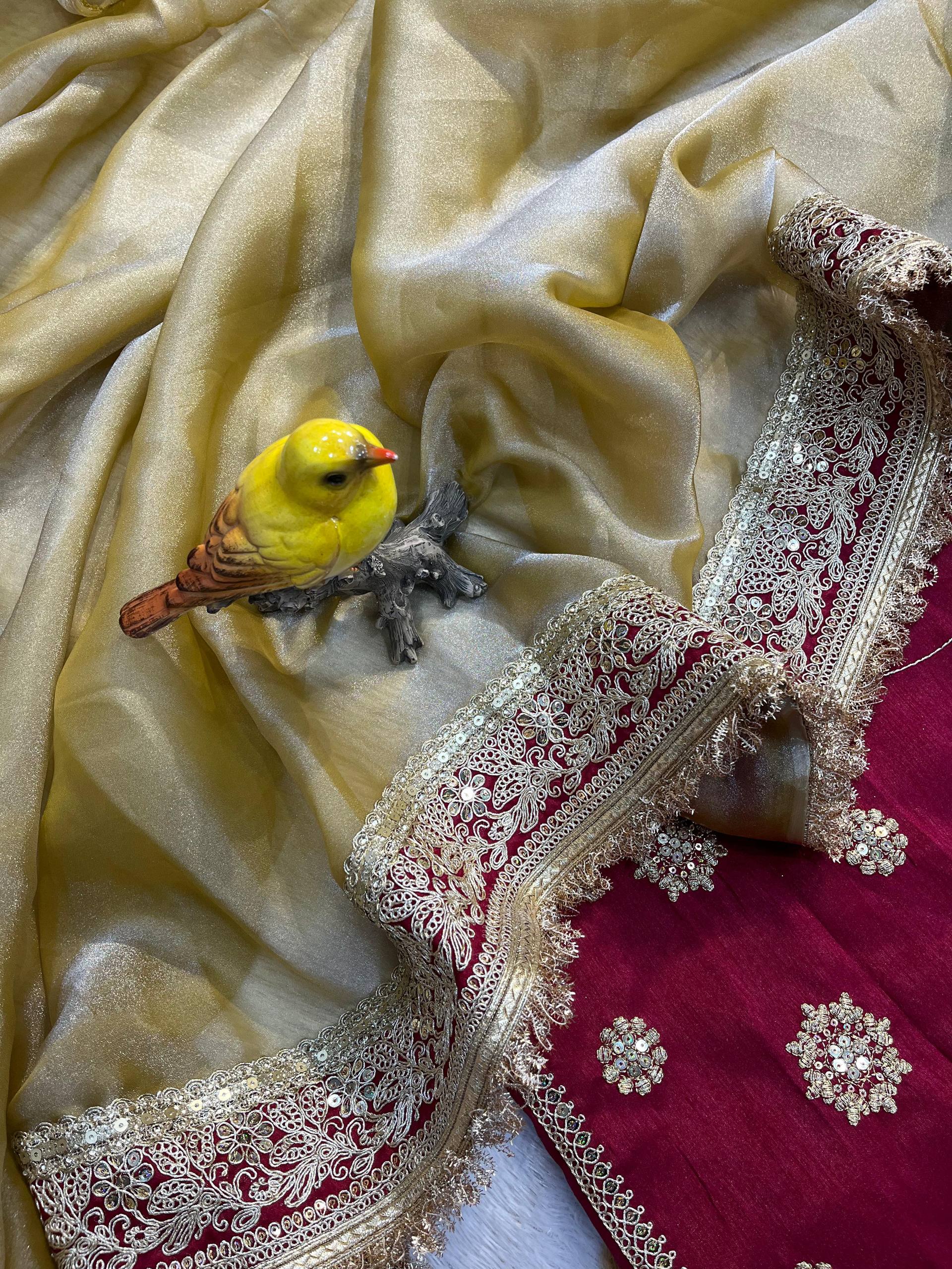 Bollywood Designer Mocha Silk Saree With Color Option