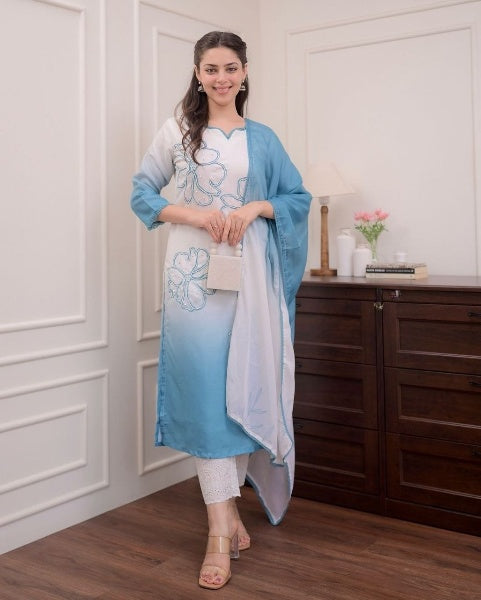 Designer Muslin Silk Suit Set