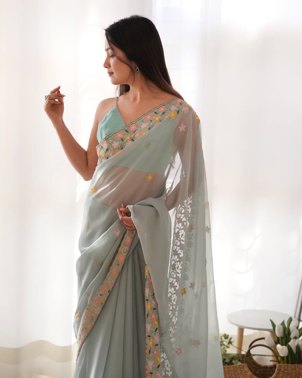 Designer Organza Silk Saree