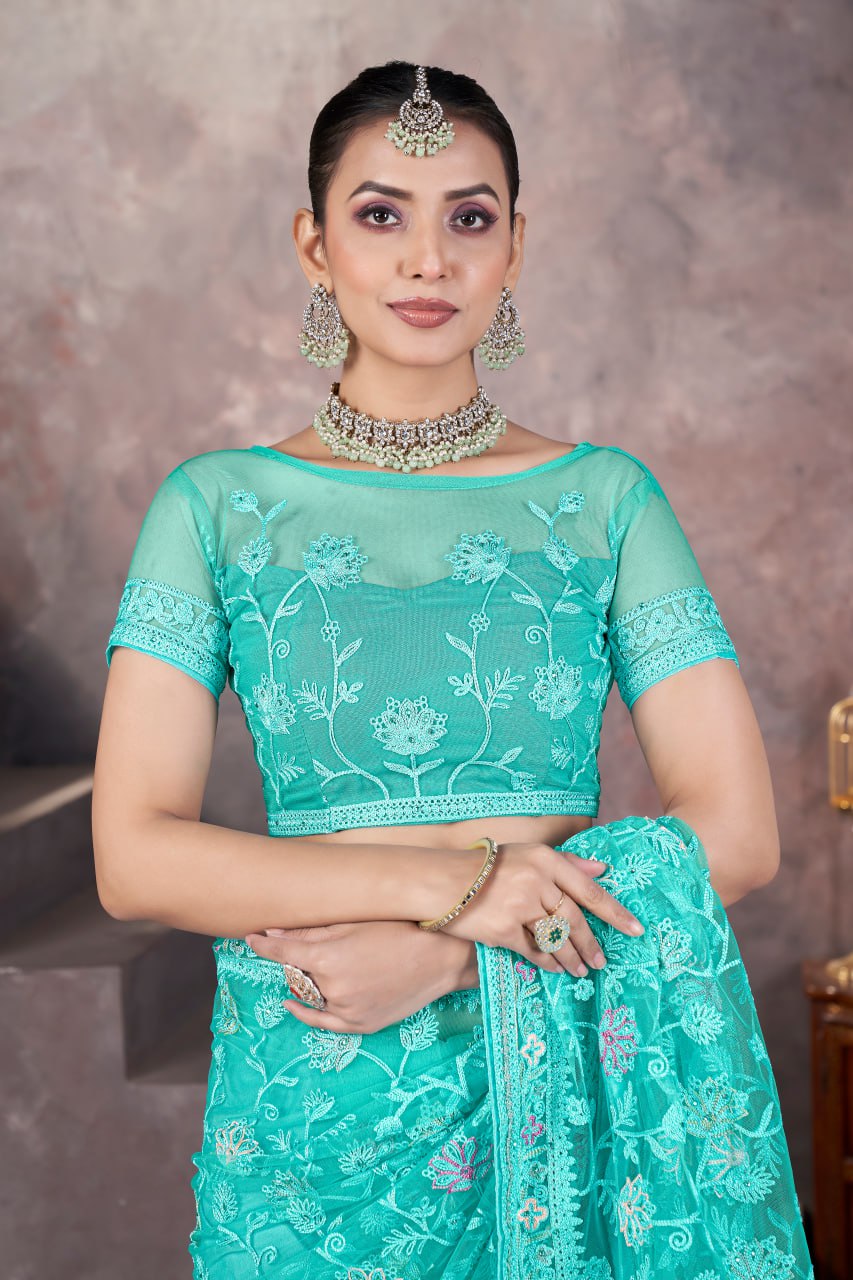 Designer Party Wear Butterfly Net Saree