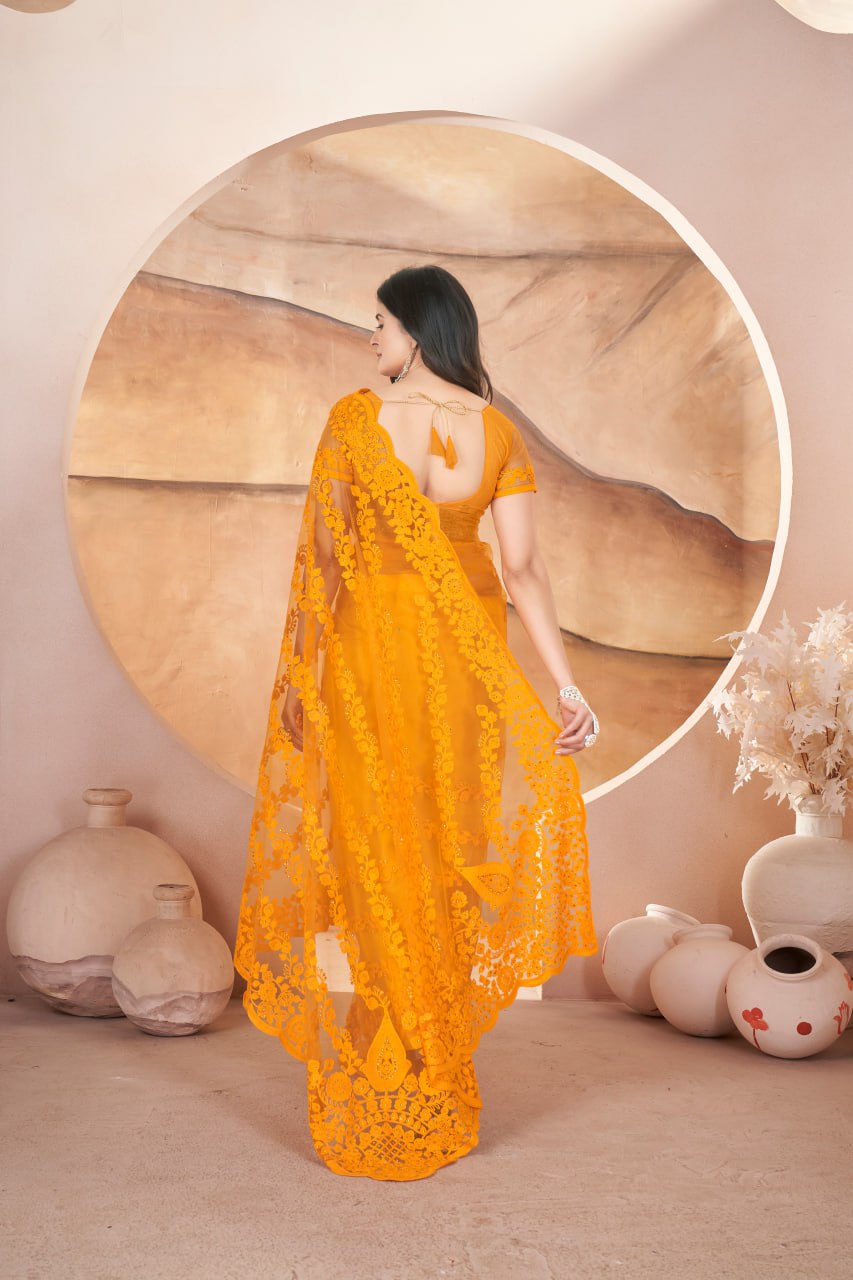 Designer Party Wear Butterfly Net Saree
